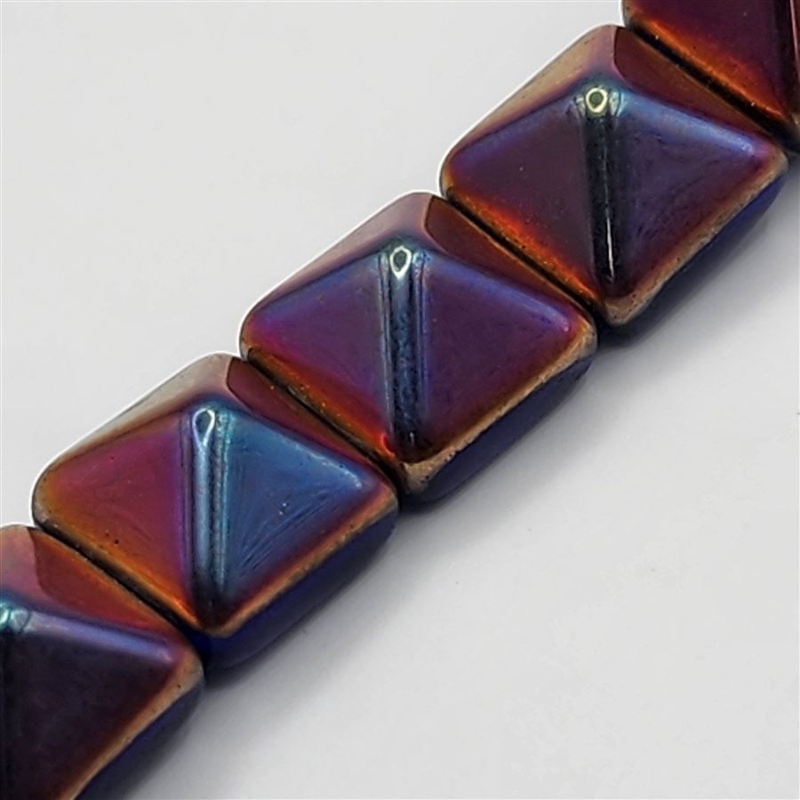 12mm Czech Pyramid Bead- Cobalt Slipert