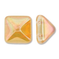 12mm Czech Pyramid Bead- Crystal Apricot