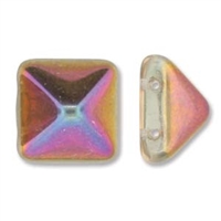 12mm Czech 2-hole Pyramid Bead- Crystal Sliperit