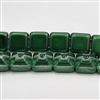 12mm Czech Pyramid Bead- Green Mirror