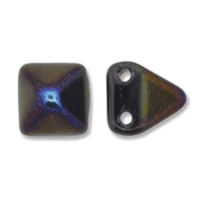 6mm Czech 2-Hole Pyramid Bead- Jet Azuro