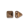 6mm Czech 2-Hole Pyramid Bead- Jet Bronze