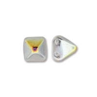 6mm Czech 2-Hole Pyramid Bead - White Marea