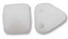 6mm Czech 2-Hole Pyramid Bead - White Matte