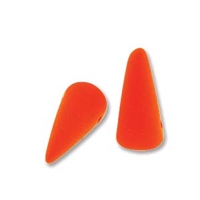 7 x 17mm Czech Pressed Glass Spike Bead- Neon Orange