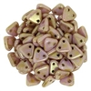 CzechMates- 2 hole Triangle Beads- LUSTER OPAQUE ROSE GOLD TOPAZ