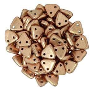 CzechMates- 2 hole Triangle Beads- MATTE METALLIC COPPER