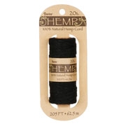 Hemp Cord - 20# Test- BLACK