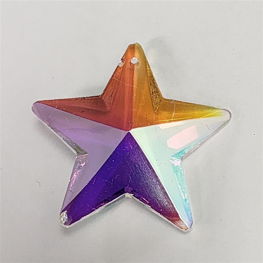 Darice Crystal Glass Pendant - Iridescent Star - Large