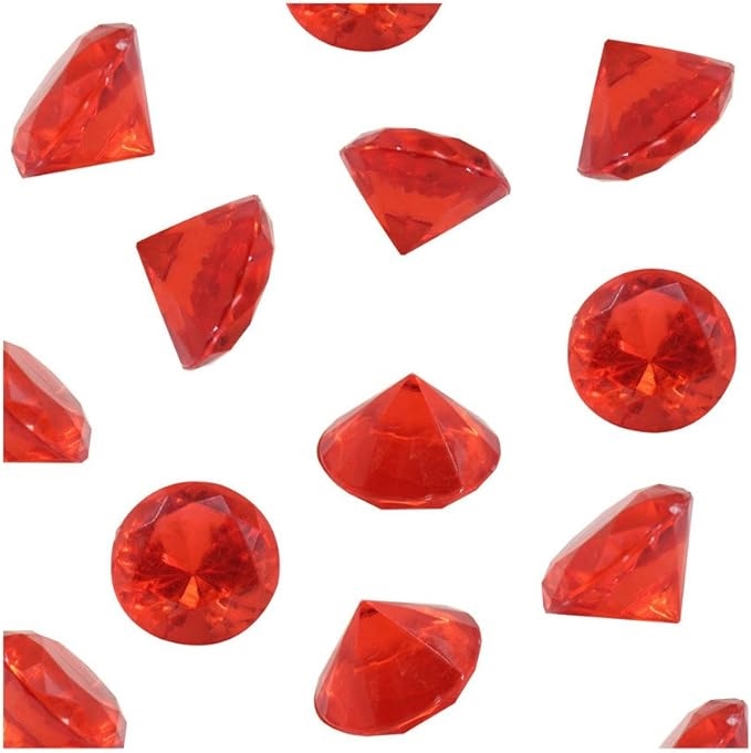 Diamond Ice- Acrylic Diamond Shaped fillers- 5.5MM RED