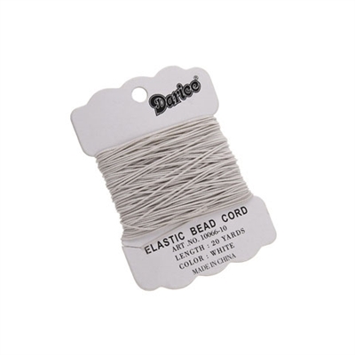 Elastic Bead Cord - Extra Fine - White - 20 yards