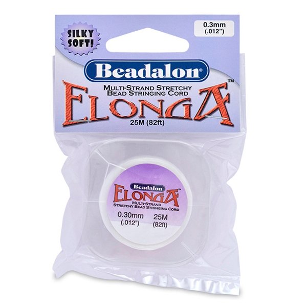 Elonga Multi Strand Stretch Cord- 0.3mm, White, 25M