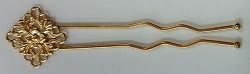 Fancy Filigree Hair Pin-Gold