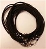 2mm Flat Faux Suede Finished Necklace- Black- 16"