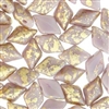 Matubo Gemduo- 2 hole- GOLD SPLASH PURPLE OPAQUE