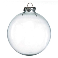 100mm Round Glass Ornament - Clear