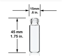 Clear Glass Display Vials, 1 3/4" x 9/16"