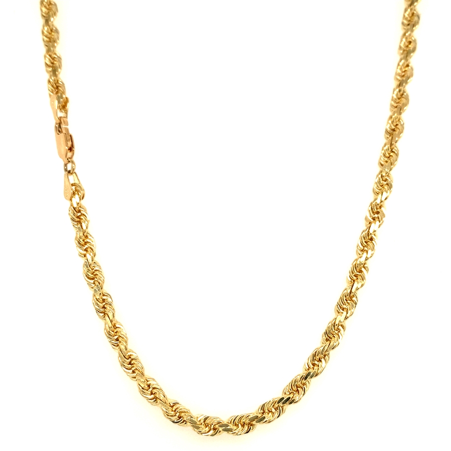 4mm Gold plated Rope Necklace Chain