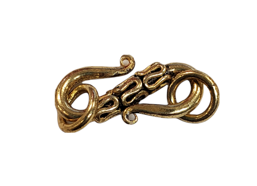 Gold Plate over Sterling Silver Bali Style S Hook