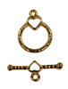 Gold Plate over Sterling Silver Round Heart Toggle