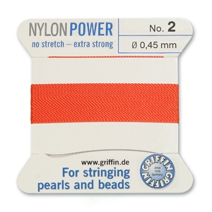 Griffin Nylon Beading Thread with Attached Needle - Size 2