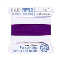 Griffin Nylon Beading Thread with Attached Needle - Size 4