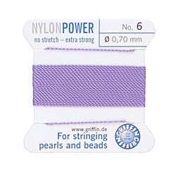 Griffin Nylon Beading Thread with Attached Needle - Size 6