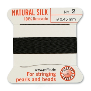 Griffin Silk Beading Thread W/Attached Needle - Size 2