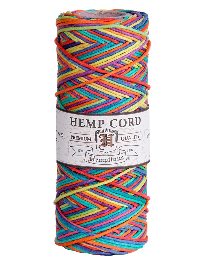 Hemptique Variegated Hemp Spool - #20 (1mm) - Rainbow