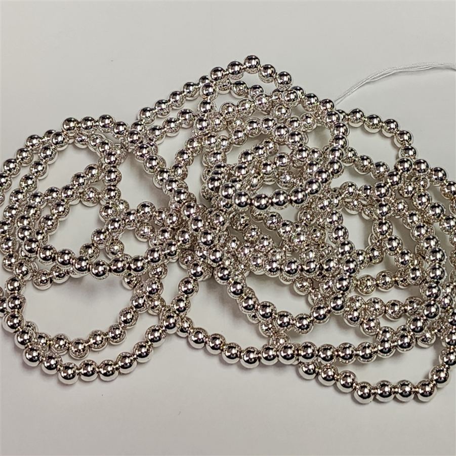 4mm Japanese Quality Acrylic Pearls - Silver