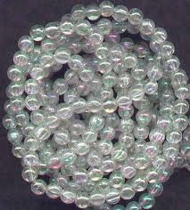 6mm Japanese Quality Acrylic Pearls - Clear Iridescent