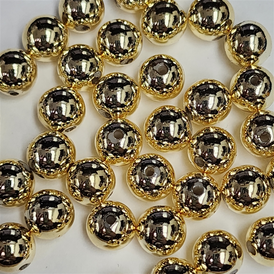 8mm Japanese Quality Acrylic Pearls - Light Gold