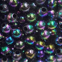 4mm Japanese Quality Acrylic Pearls - Iridescent Black