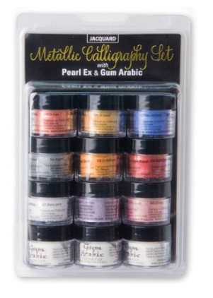 Jacquard Pearl Ex Powdered Pigments -Metallic Calligraphy Set