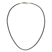 2mm Round Black Leather Finished Necklace- 20"