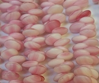 6mm 1 hole Lentil Bead- Matte Pink/White Marble