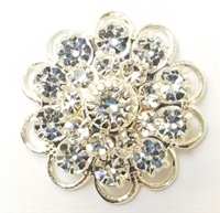 Swarovski Large Flowerette with Filigree-CRYSTAL/SILVER