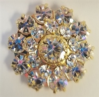 Swarovski Large Flowerette with Stones-CRYSTAL/GOLD