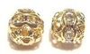 10mm One Row Large Stone Filigree Bead Crystal/Gold