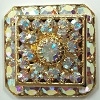 Loaded Square-20mm-CRYSTAL AB/GOLD