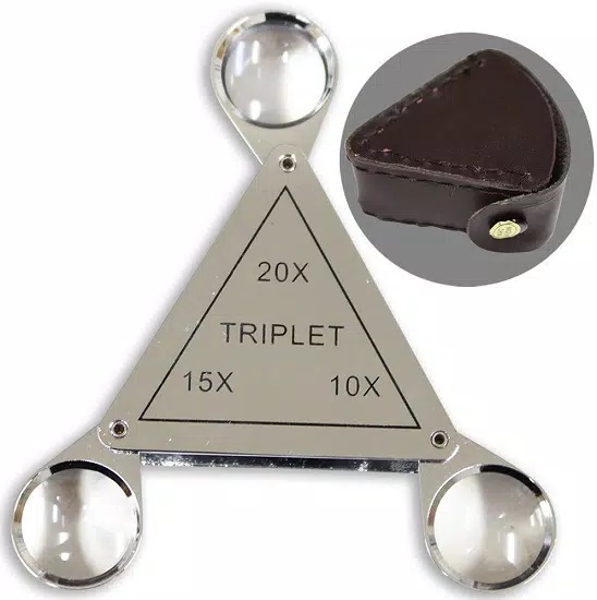 Jewelers Deluxe Eye Loupe -  3-IN-1 Triplet Loupe