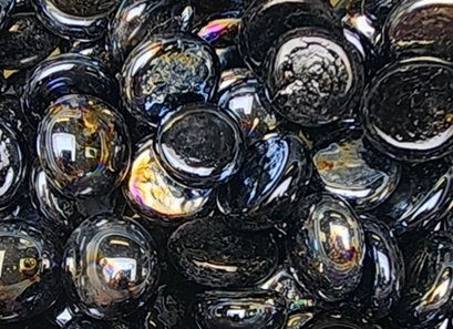 Flat Glass Marbles- BLACK IRIS