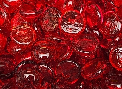 Flat Glass Marbles- ORANGE RED
