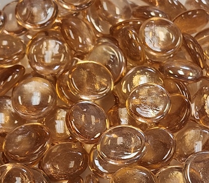 Flat Glass Marbles- PEACH LUSTER