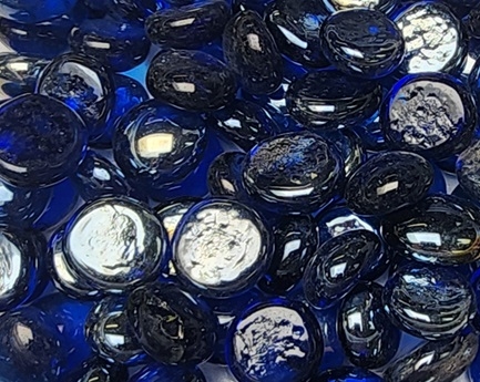 Flat Glass Marbles- ROYAL BLUE IRIS