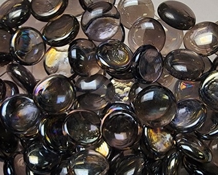 Flat Glass Marbles- SMOKE PURPLE IRIS