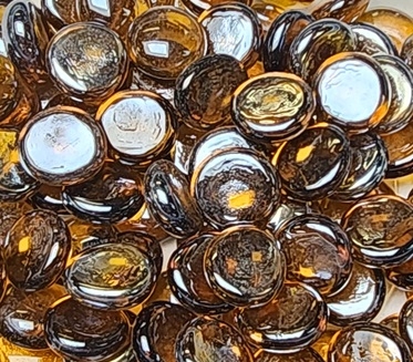 Flat Glass Marbles- TOPAZ LUSTER