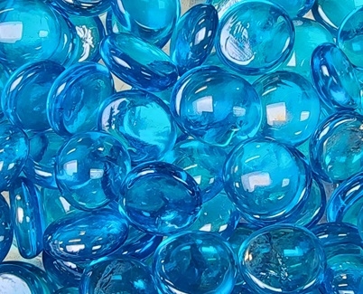 Flat Glass Marbles- TURQUOISE LUSTER