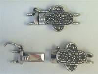 Marcasite "Club" 2-strand Box Clasp with safety latch