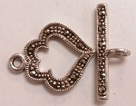 Marcasite 18mm Curvey "Spade" Toggle